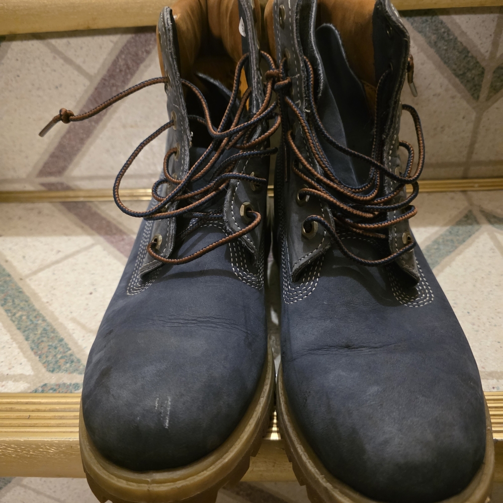 Womens Blue Leather Timberland Boots